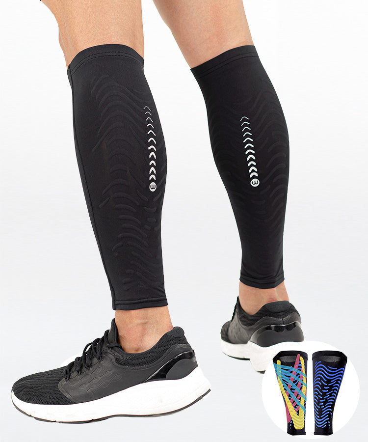 Compression Calf Sleeves with Kinesiology Tape