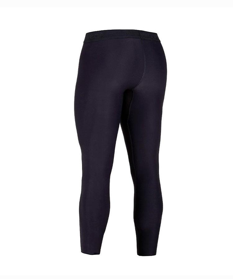 Legging à bande de kinésiologie L1, vue à plat de dos en violet foncé montrant la ceinture haute et le panneau arrière sans coutures