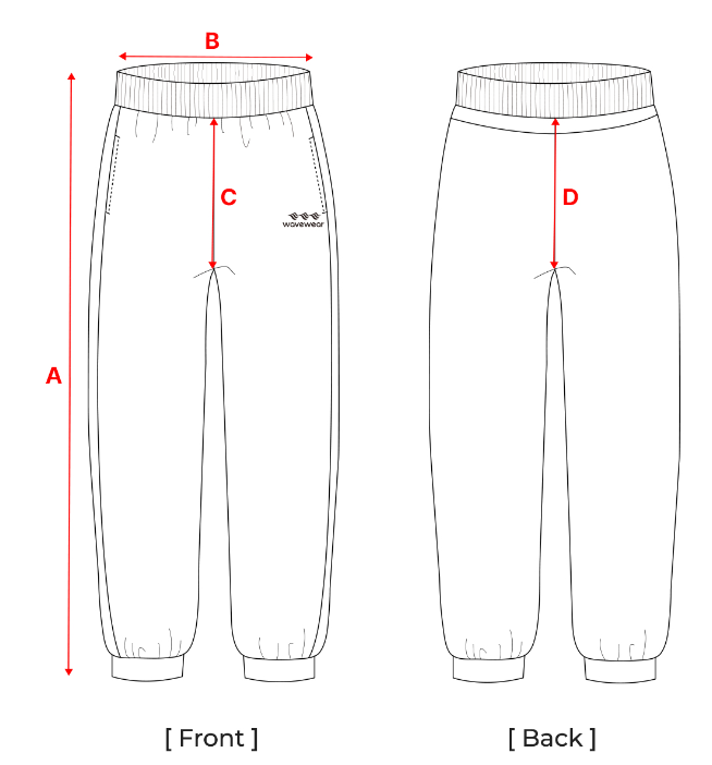Jogging extensible All Day Active size chart