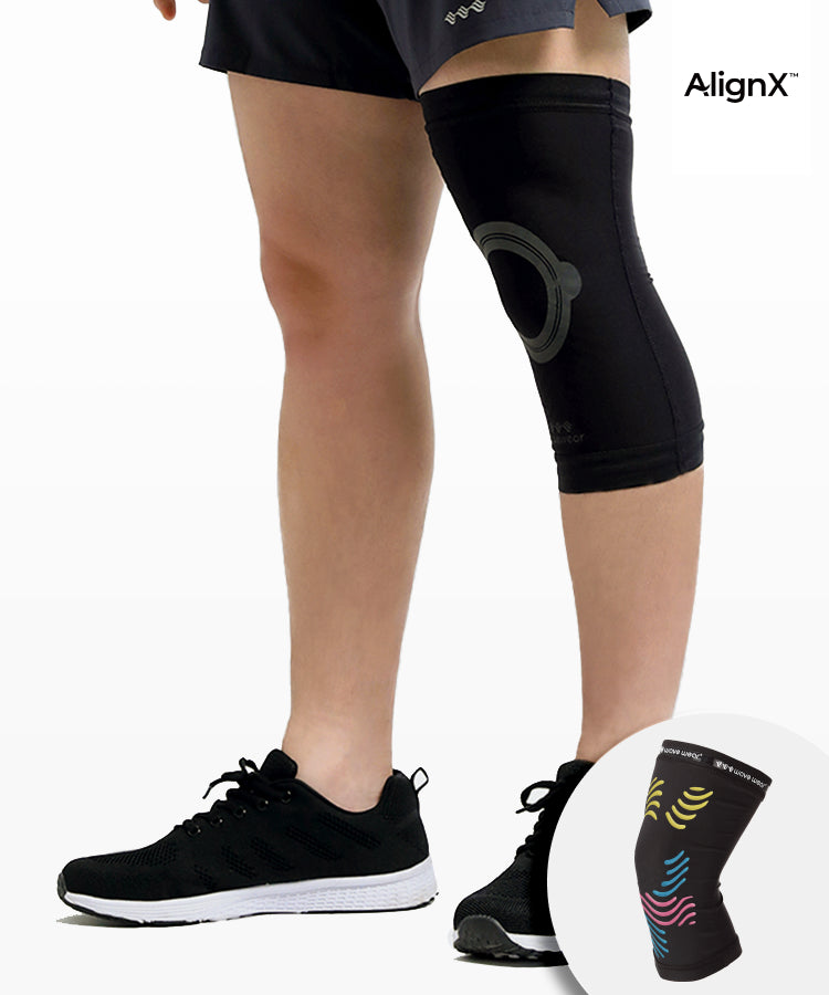 WaveWear knee compression sleeve for stability providing support during workouts and athletic activities