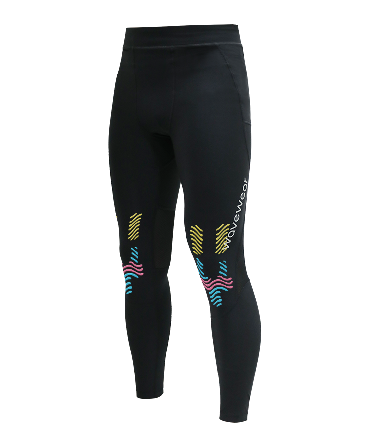 L20 Hetite leggings with color-coded AlignX kinesiology taping zones highlighted on knee and calf areas