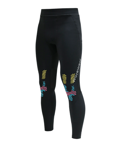 L20 Hetite leggings with color-coded AlignX kinesiology taping zones highlighted on knee and calf areas