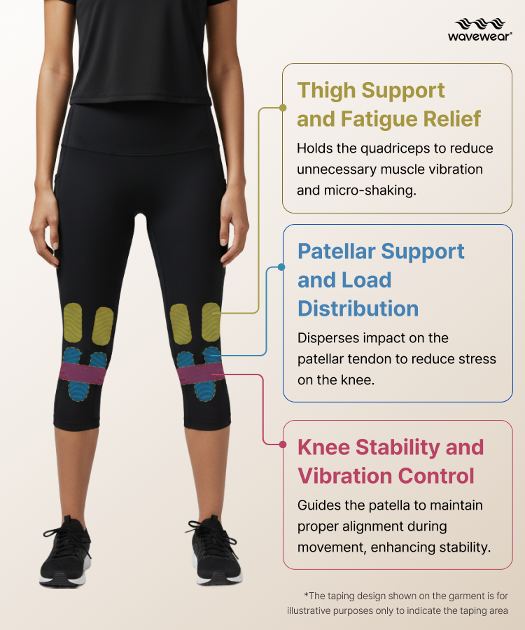 3/4 Capri Compression Leggings CY20 - Knee & Hamstring Kinesiology Support