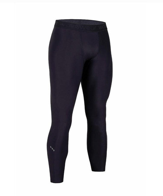 L1 Kinesiology Tape Leggings flat lay front view in dark purple showing WaveWear waistband and cropped length