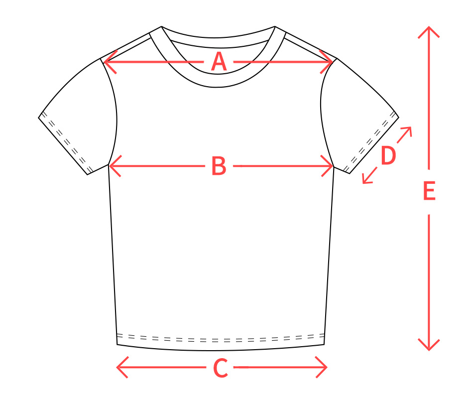 Crop top ajusté Signature size chart