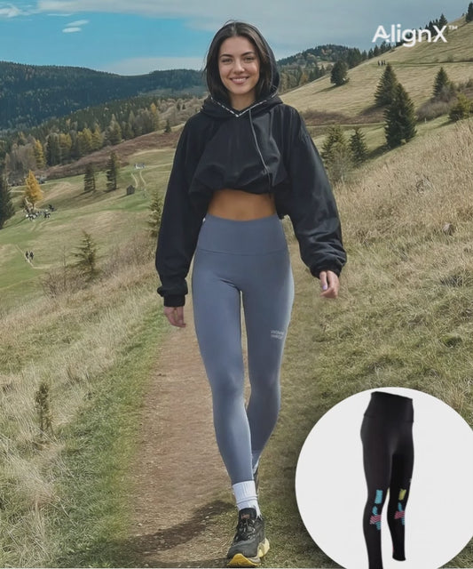 Kinesiologie-Kompressionsleggings mit hohem Bund und Taschen, Modell Y30 