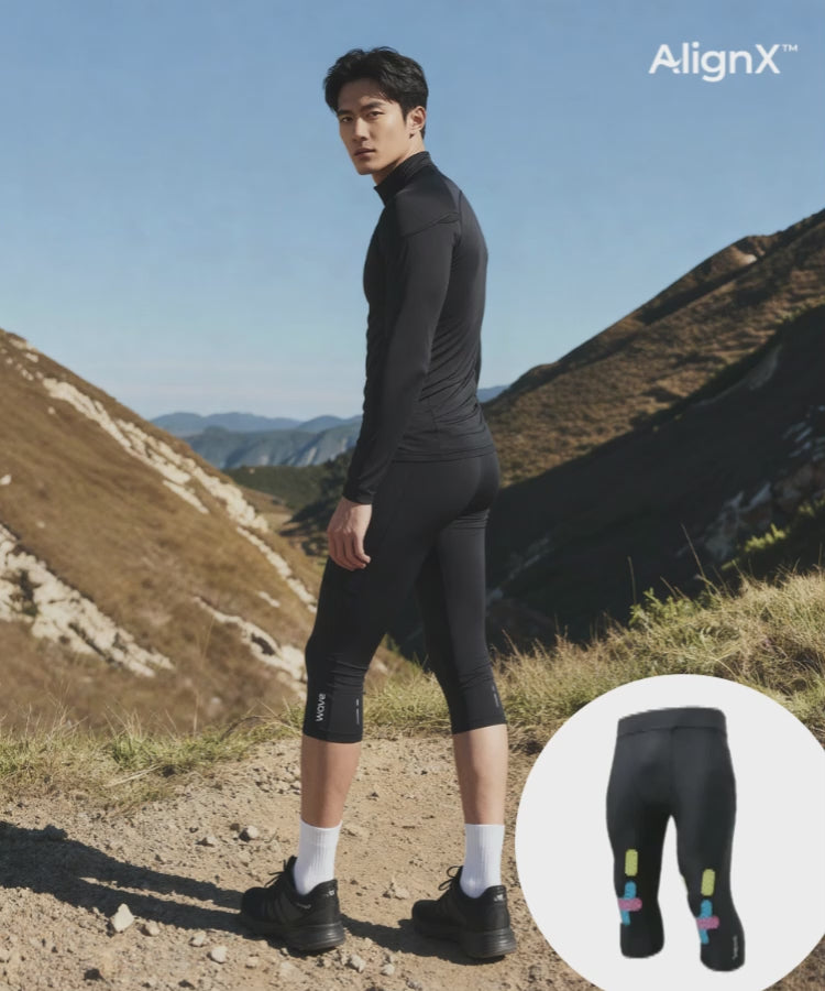 3/4カプリコンプレッションレギンス CL20 - 膝とハムストリングのキネシオロジーサポート