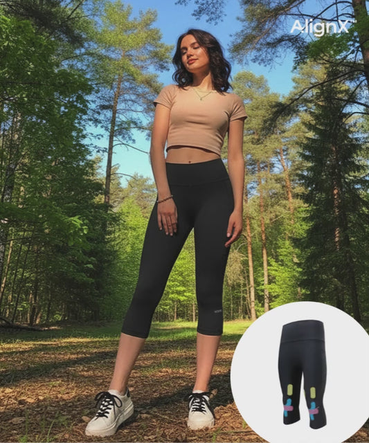 3/4 Capri Kompressionsleggings CY20 – Kinesiologische Unterstützung für Knie und Oberschenkelrückseite