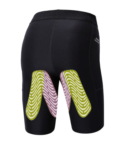Back of the inner compression layer; the wave pattern marks where the AlignX silicone sits over the hamstrings (actual silicone is black)