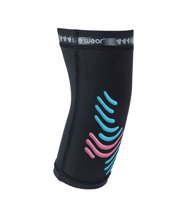 WaveWear black elbow compression sleeve with kinesiology support for enhanced performance and recovery